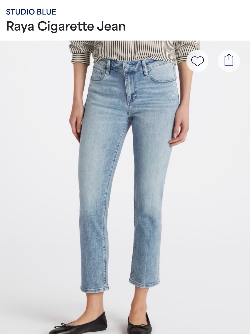Studio Light Blue Cropped Cigarette Jeans